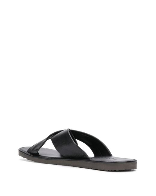 Scarosso Black Adriano Crossover Sandals for men