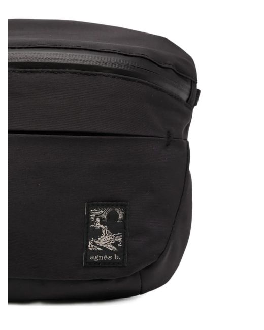 Agnes B. Black Logo-Patch Messenger Bag for men