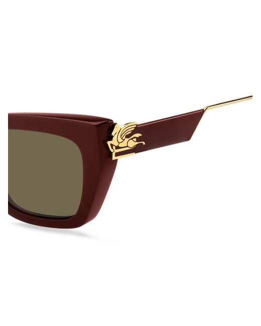 Etro Brown Bold Pegaso Cat-Eye Sunglasses
