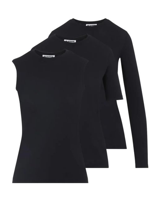 Jil Sander コットン Tシャツ 3枚セット Black