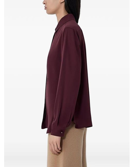 Max Mara Purple Button-Down Silk Shirt