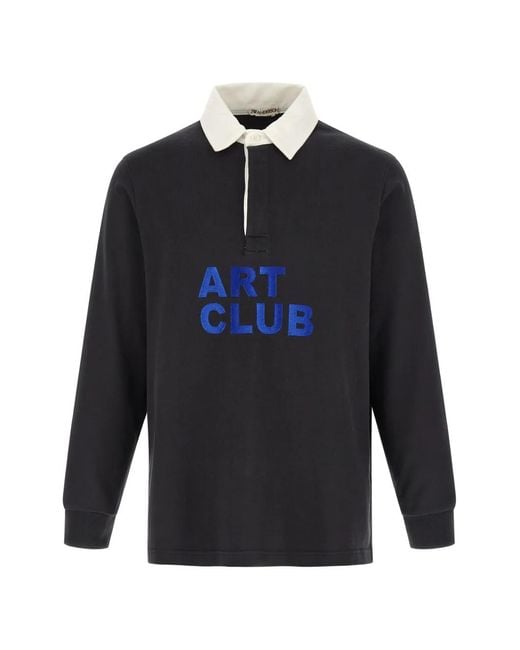 J.W. Anderson Blue Art Club Long-Sleeve Polo Shirt for men