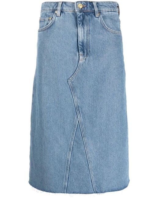 Ganni Blue High-waist Denim Skirt
