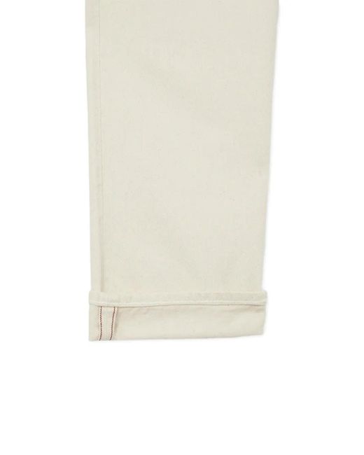 Fortela White Five-Pocket Straight Jeans