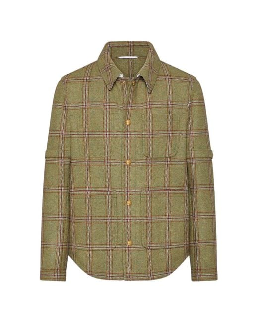 Thom Browne Green Hunting Tweed Armband Utility Jacket for men