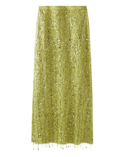Asta Resort Green Maxi Yasmin Beaded Skirt