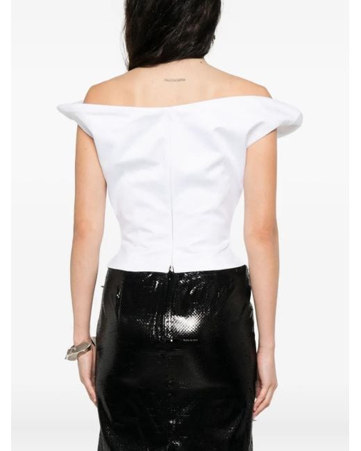 Magda Butrym White Cropped Blouse