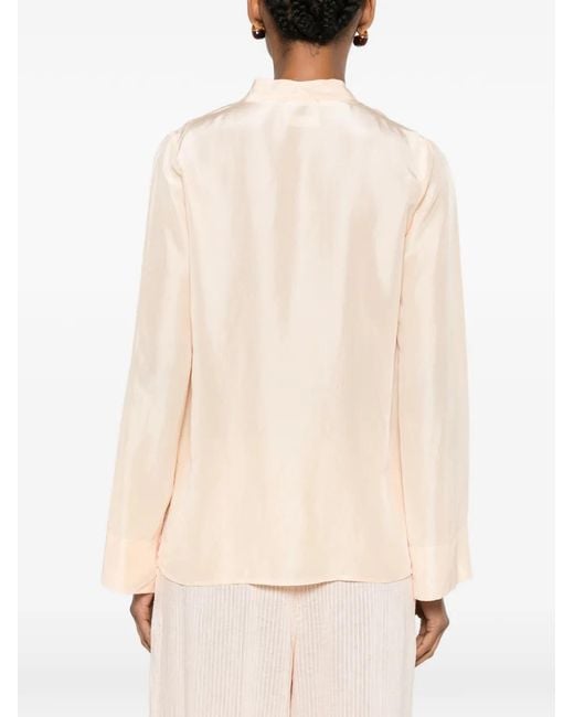 Forte_forte Natural V-Neck Silk Shirt