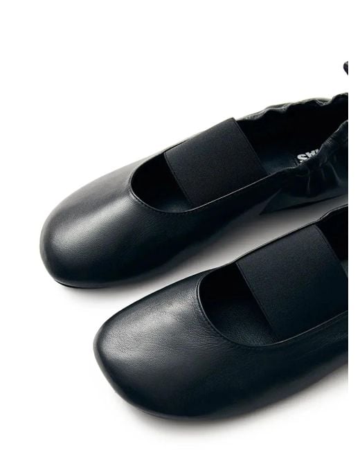 Alohas Blue Sutton Elastic-Band Gathered Ballet Flats