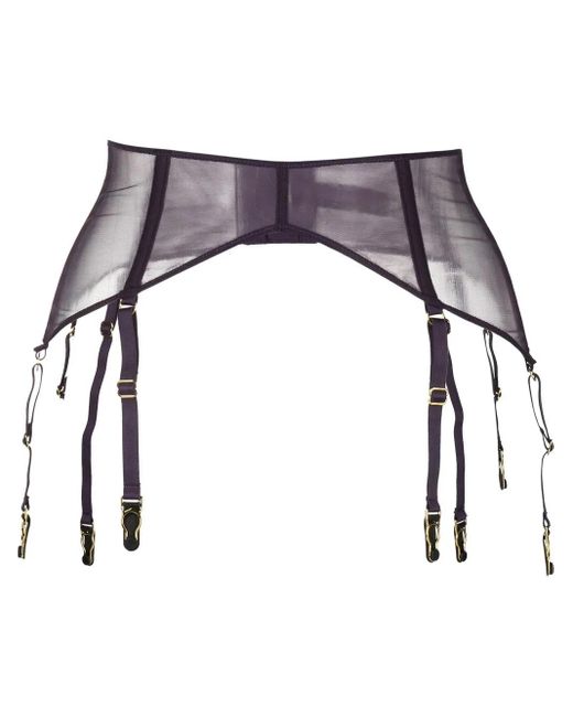 Maison Close Doorzichtige Jarretelgordel in het Purple