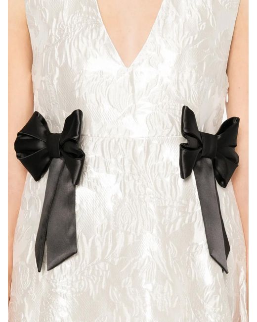 Ganni White Satin Cloque Midi Dress