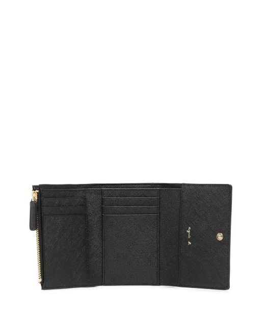 Agnes B. Gray Foldover Leather Wallet