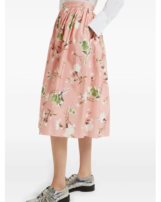 Erdem フローラル スカート Pink