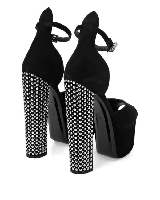 Philipp Plein Black Skull-Stud Platform Sandals