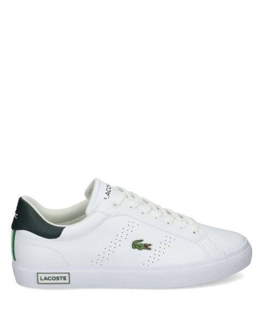 Lacoste White Powercourt Logo-patch Sneakers for men