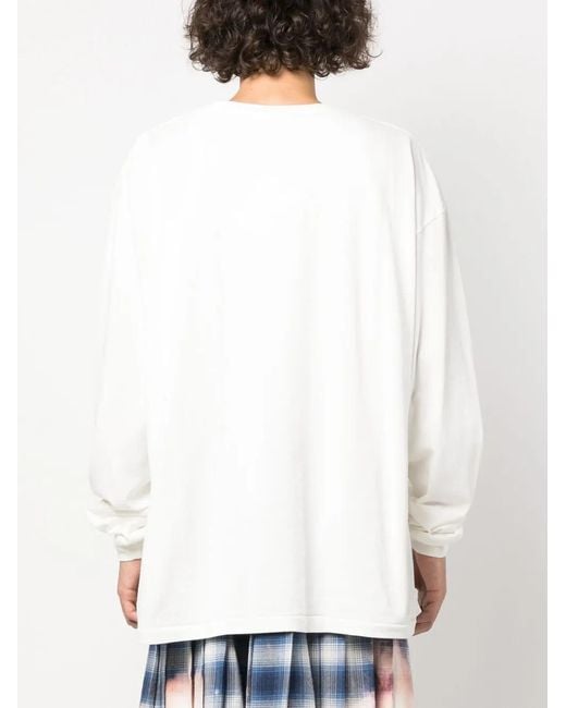 1989 STUDIO White Graphic-Print Cotton Sweatshirt for men