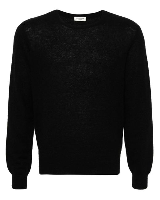 Saint Laurent Black Brushed Knitted Jumper for men