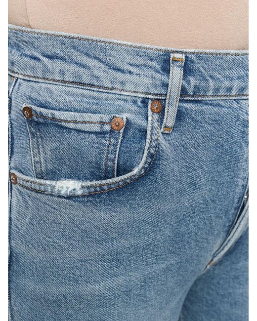 Agolde Blue Ripped High-Rise Cropped Jeans