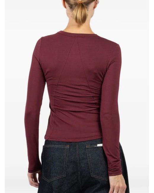 Rag & Bone Red Luca Long-Sleeve Round-Neck T-Shirt