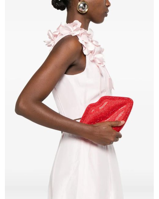 Simon Miller Red Crystal-Embellished Clutch Bag