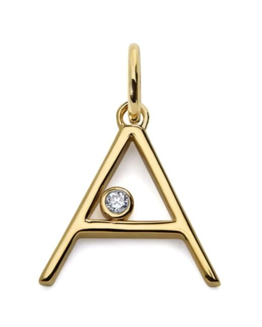 Monica Vinader Metallic Diamond Initial Pendant