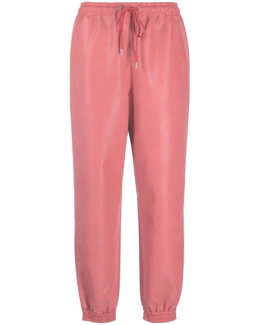 Stella McCartney Pink Faux-leather Tapered Trousers