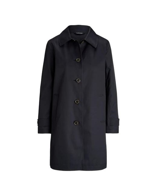 Ralph Lauren Blue Manteau Boutonné À Manches Longues