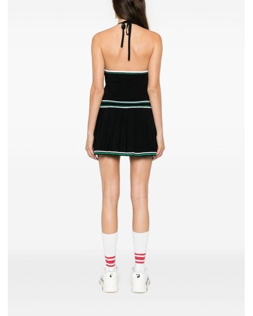 CASABLANCA Pleated Knit Day Dress in Black | Lyst