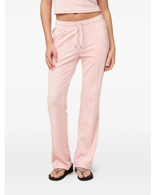 Juicy Couture Pink Diamanté Velour Track Pants