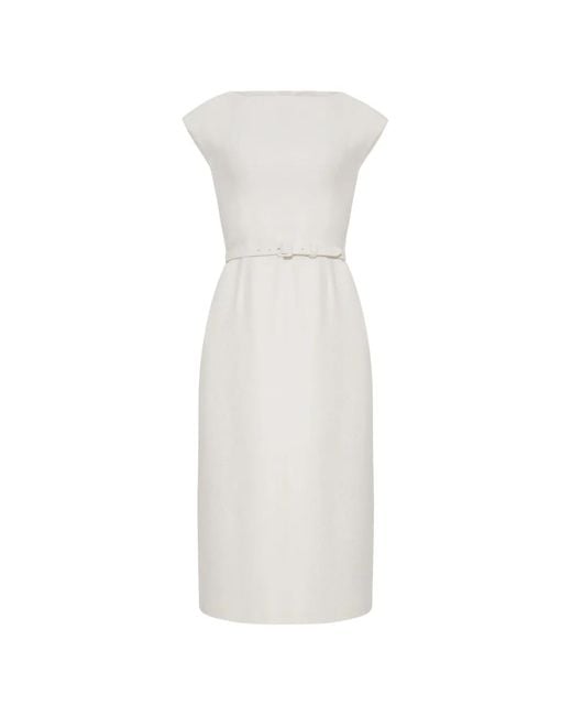 Adam Lippes White Adeleine Belted Dress