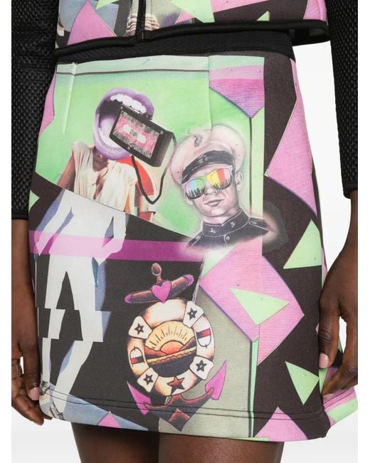 The Artistylist White Popstar Graphic-Print Skirt