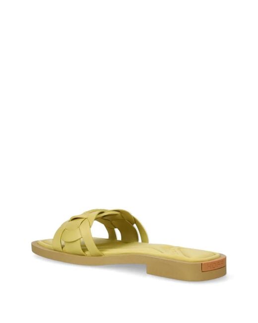 HOFF Yellow Woven Square-Toe Sandals