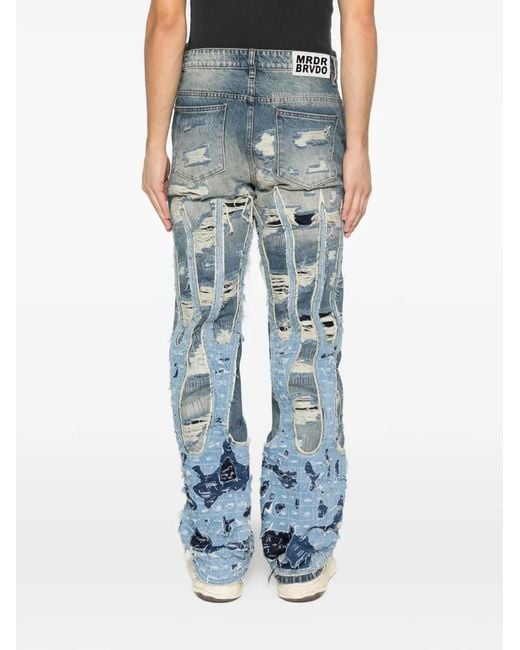 Who Decides War Blue Buttoned Jeans for men