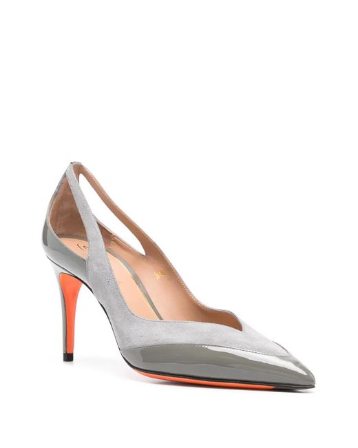 Santoni White Cut-Out Pumps