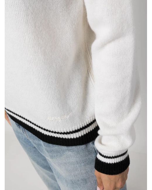Maglione Con Bordo A Righe di MSGM in White
