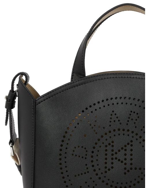 Karl Lagerfeld Black K/circle Perforated-logo Tote Bag