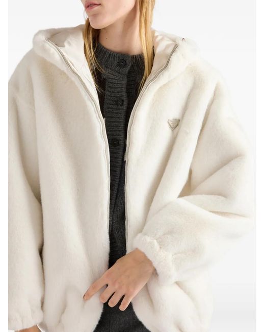 Giacca Reversibile Con Cappuccio di Prada in White