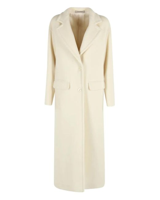 Tagliatore Natural Wool Single-Breasted Coat
