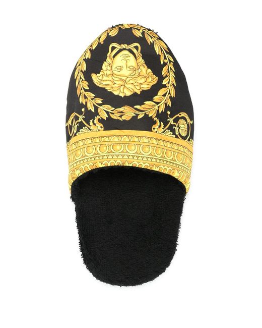 Versace Black Medusa Printed Slippers
