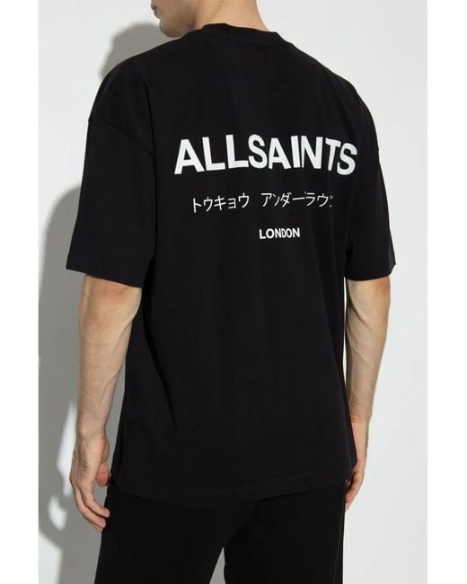 AllSaints Black Underground T-Shirt for men