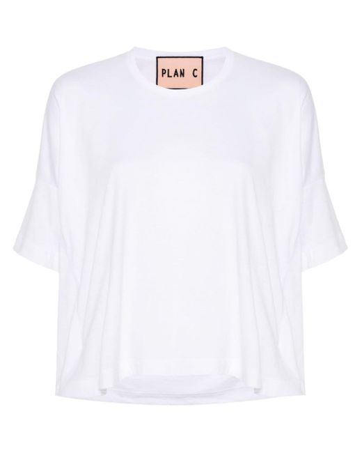 T-shirt en coton à design drapé Plan C en coloris White