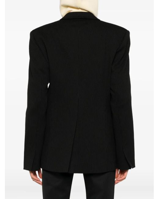 OTTOLINGER Black Pinstripe-Pattern Blazer