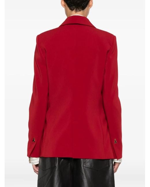 Patrizia Pepe Red Double-Breasted Panelled Blazer