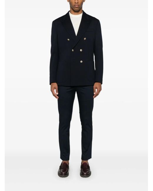 Eleventy Black Double-Breasted Blazer for men