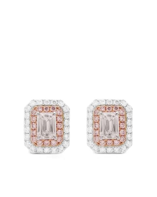 HYT Jewelry White 18K And Rose Diamond Earrings
