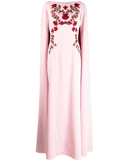 Vestido de fiesta Vittoria con capa bordada Sachin & Babi de color Pink