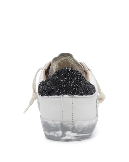 Philippe Model White Prsx Glitter-Detail Sneakers