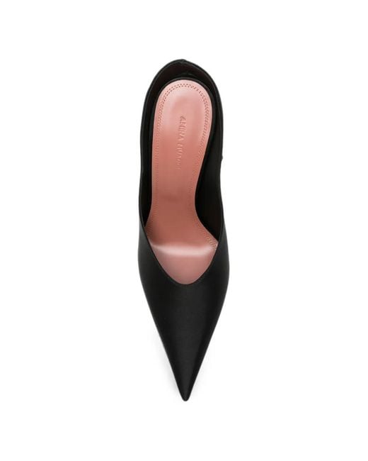 AMINA MUADDI Black Anok Satin Pumps