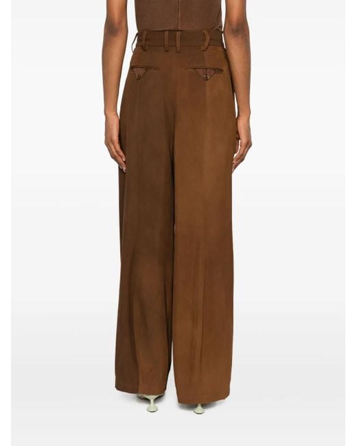 Uma Wang Brown Pleated Trousers
