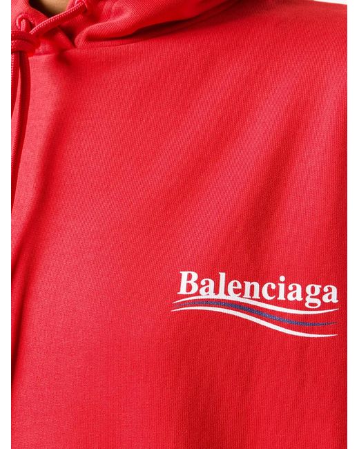 Balenciaga Red Political Campaign Logo Hoodie